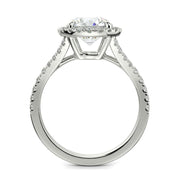 Luciana Round Cut Halo Split Shank Claw Set Engagement Ring - Nivetta